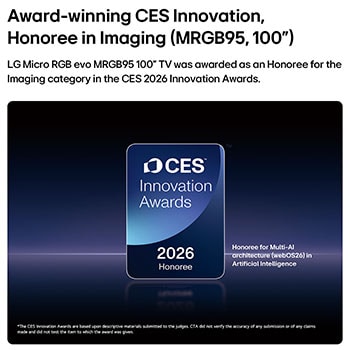 LG 100 inch LG Micro RGB evo AI MRGB95 4K Smart TV 2026 , 100MRGB95BU